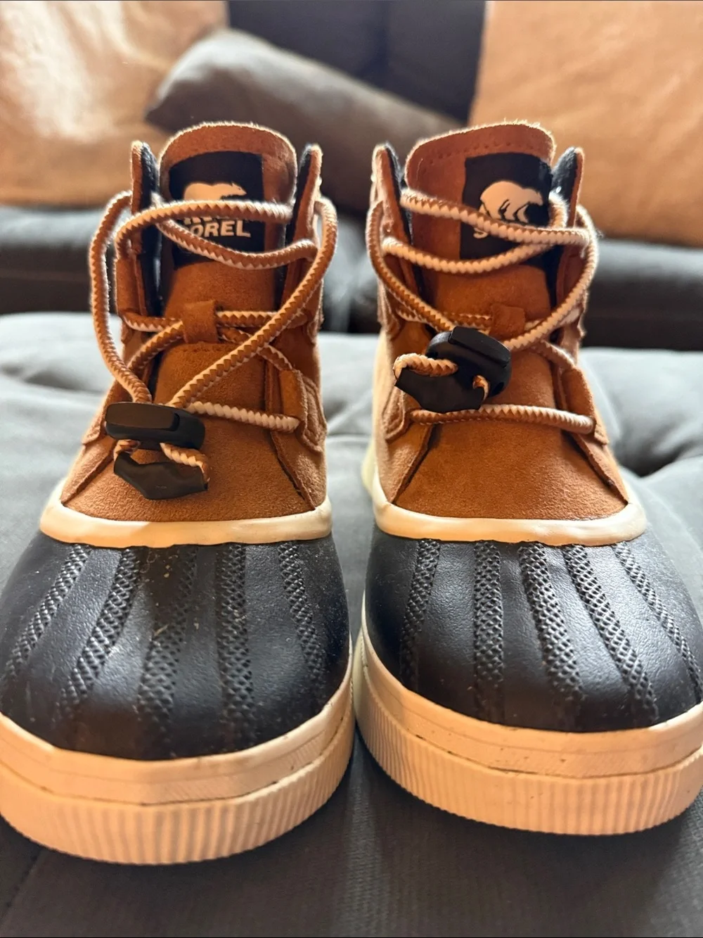 Sorel Kids Brown and Black Suede Rain & Snow Boots